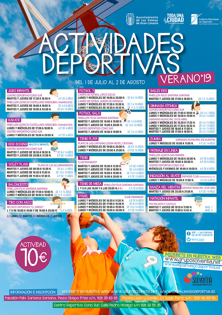 Actividades verano 2019 Gran Canaria Joven